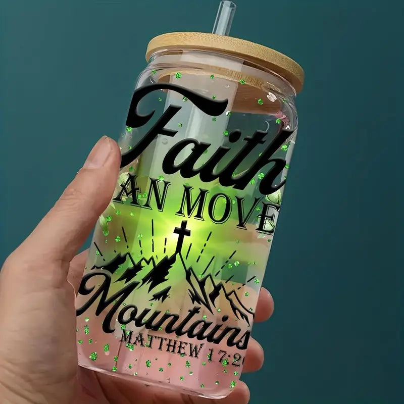 Religious 16 oz glass jar packaging transfer paper UV DTF high self-adhesive transfer paper