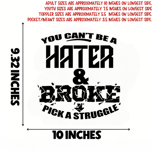 Black Break the Hate text iron-on transfer