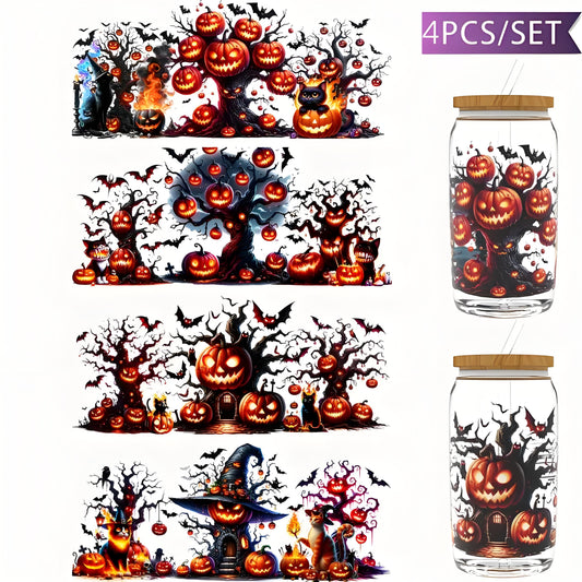 (4PCS/SET)Halloween Pumpkin Tree Stickers