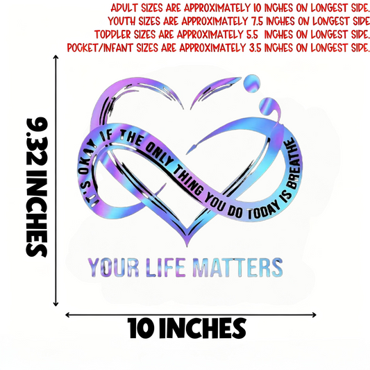 Designed for your life quote iron-on transfer