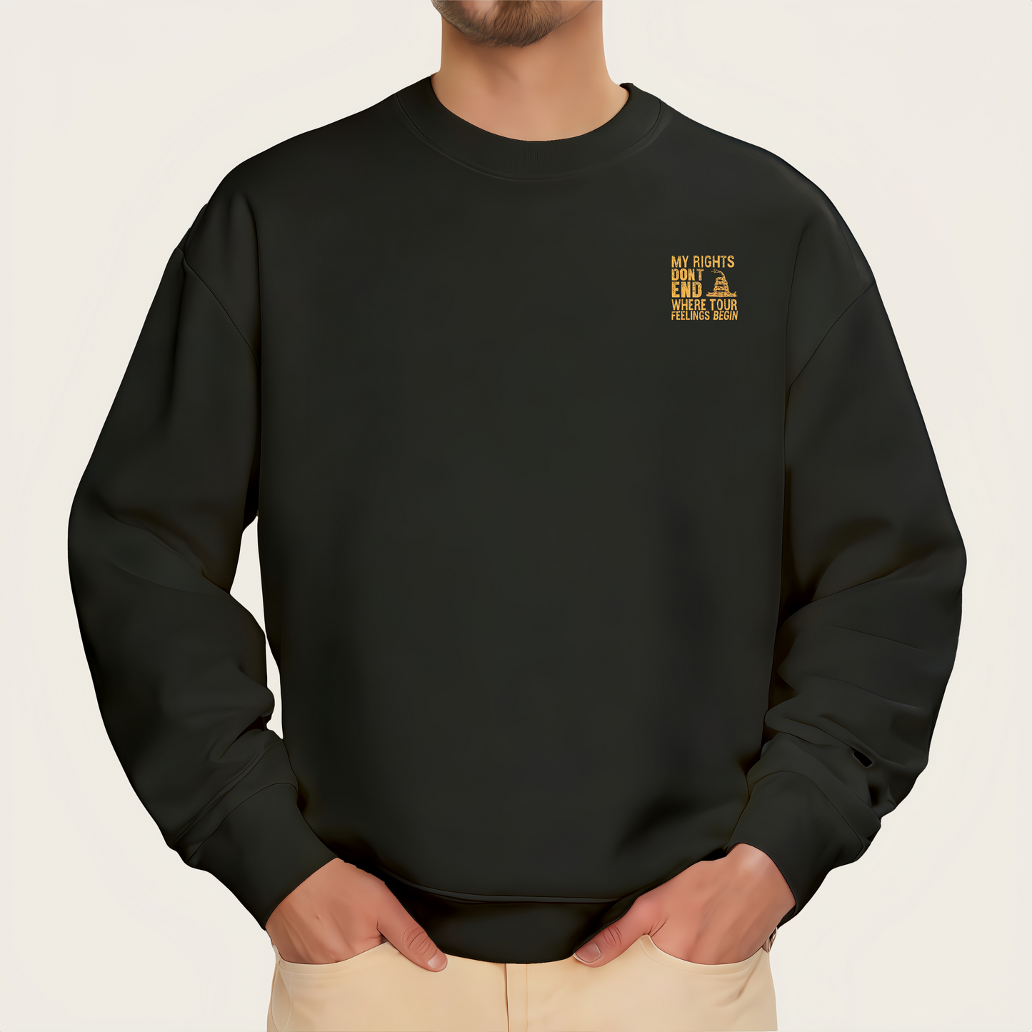 "MY RIGHTS DON’T END WHERE YOUR FEELINGS BEGIN" iron-on transfer