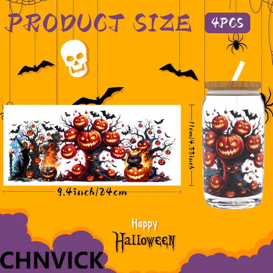 (4PCS/SET)Halloween Pumpkin Tree Stickers
