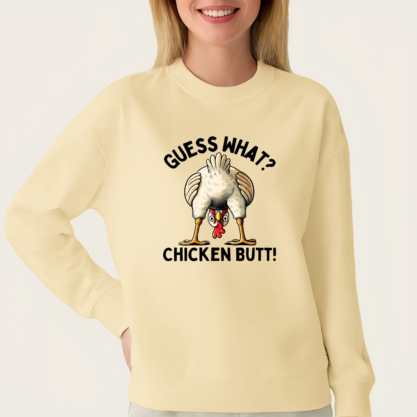 Humorous Chicken Butt Iron-On Transfer