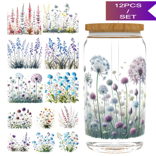 (12PCS/SET)Spring Wildflowers Series Design UV DTF Sticker