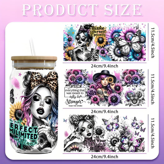(4PCS/SET)UV waterproof transfer paper for 16 oz cups