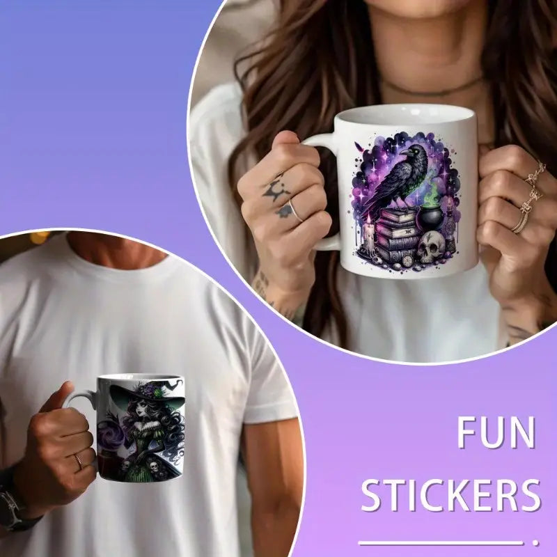 (12PCS/SET)Gothic Witch DIY UV Transfer Paper Set