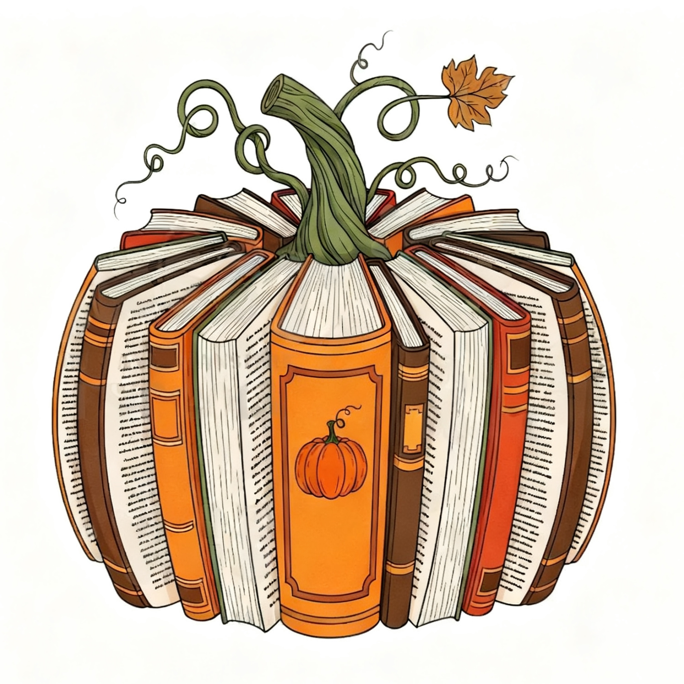 Book Pumpkin Fall DTF Heat Transfer Iron On