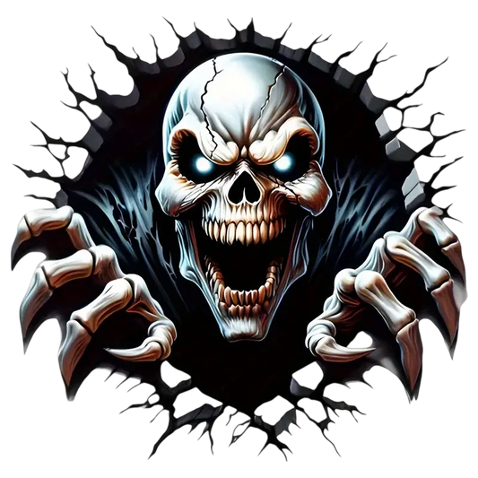 Creative skull black hole heat transfer ironing