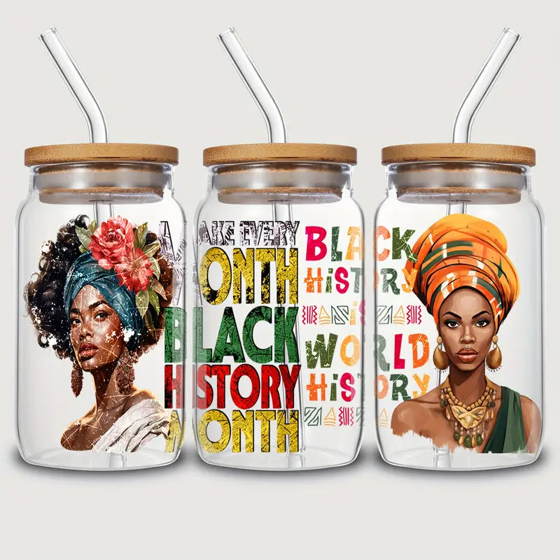 Cartoon Black Woman UV DTF Sticker