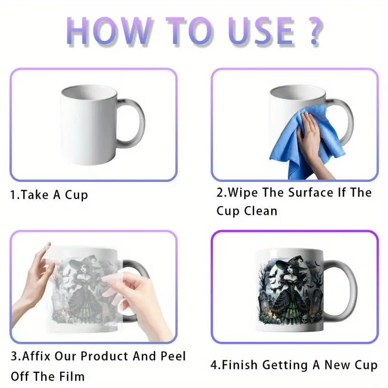 (12PCS/SET)Gothic Witch DIY UV Transfer Paper Set