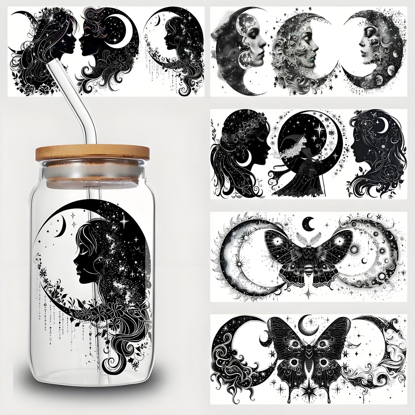 Moon Witch UV DTF Cup Sticker
