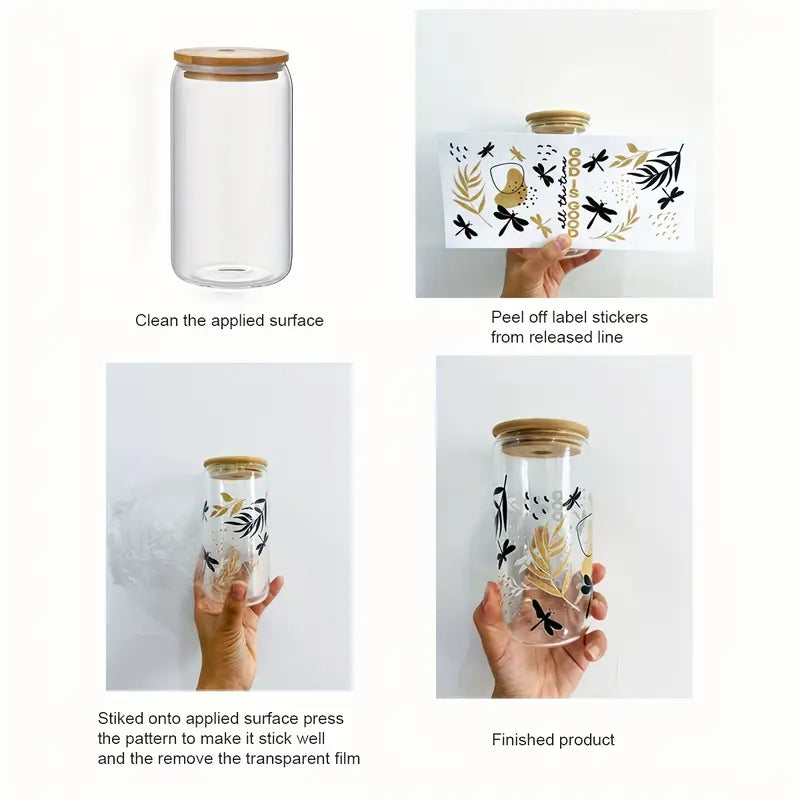 Dog UV DTF Transfer Paper Libbey Tumbler DIY Packaging Transfer Paper for 16 oz Tumbler Waterproof Transfer Paper Bottle