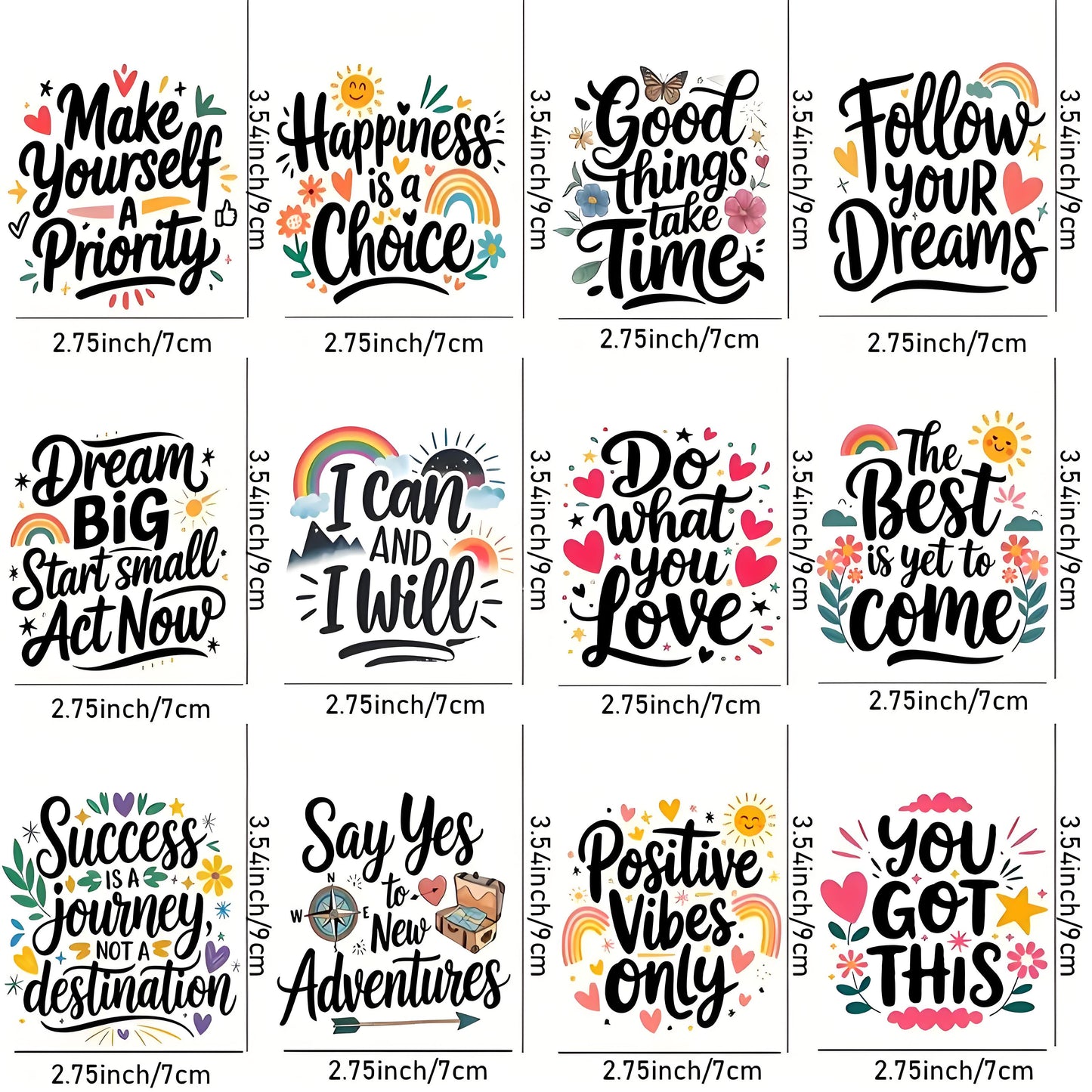Positive Inspirational Quote UV DTF Mug Sticker