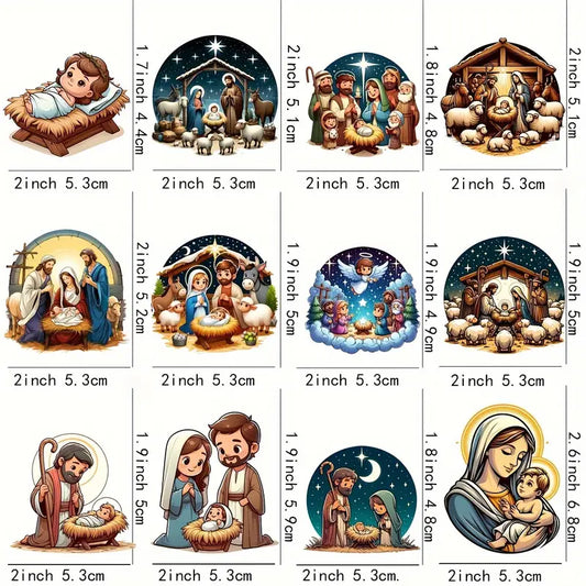 (12PCS/SET)DIY Nativity Coffee Cup UV DTF