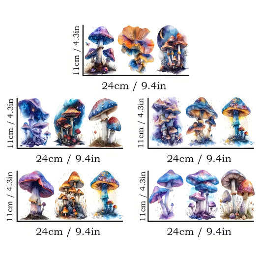 Starry Sky Mushroom House Theme UV DTF Transfer Sticker