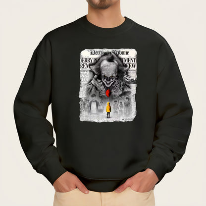 Clown newspaper pattern iron-on transfer sticker