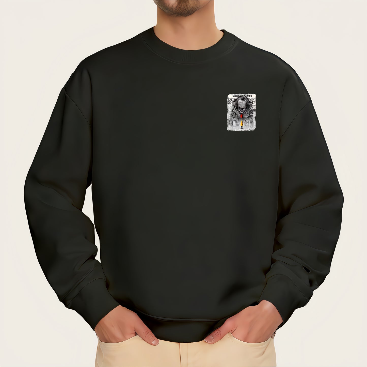 Clown newspaper pattern iron-on transfer sticker