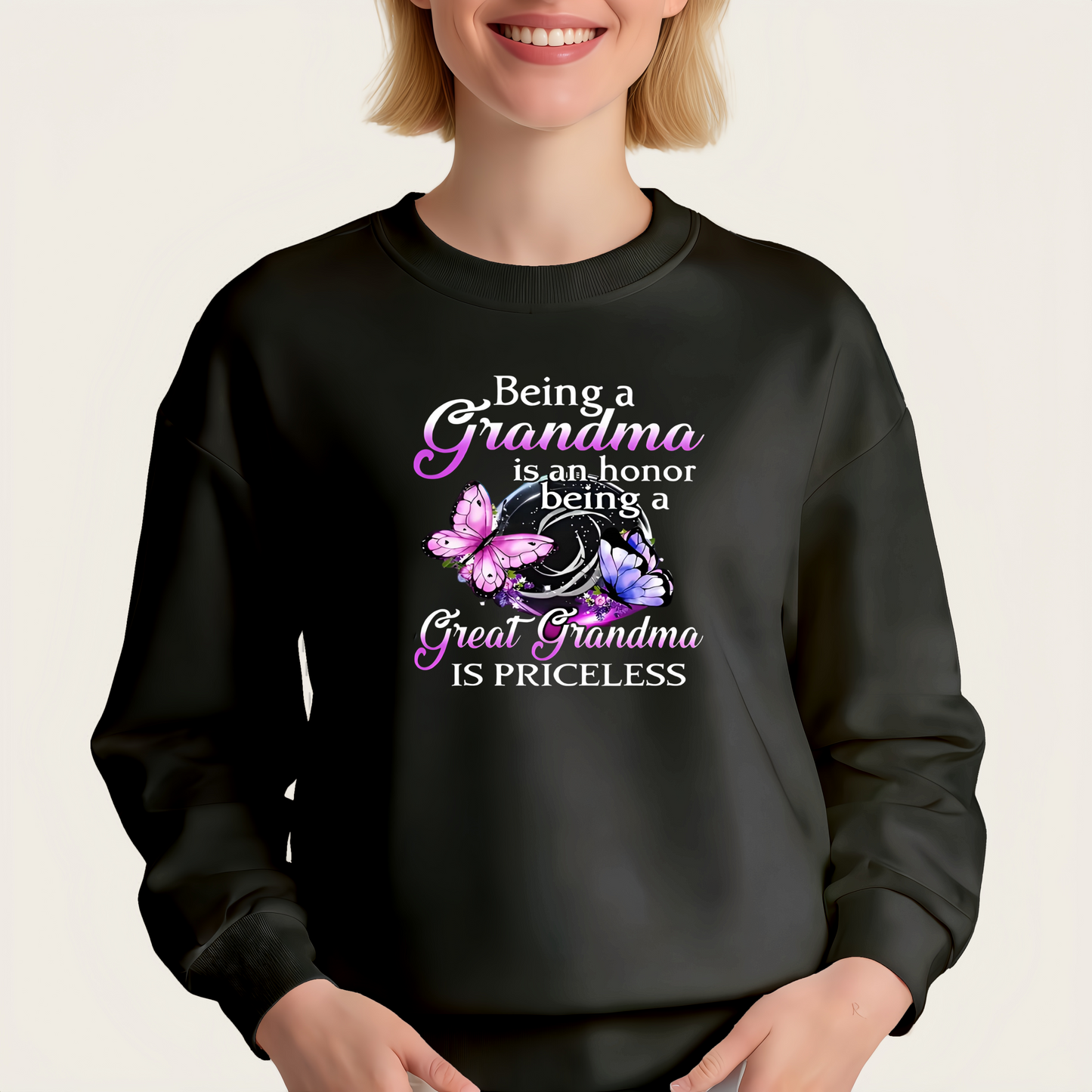 “Being a Grandma is an honor Being a Great Grandma is priceless” Ironing transfer