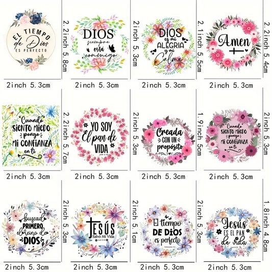 （12PCS/SET）Wreath text coffee cup UV DTF