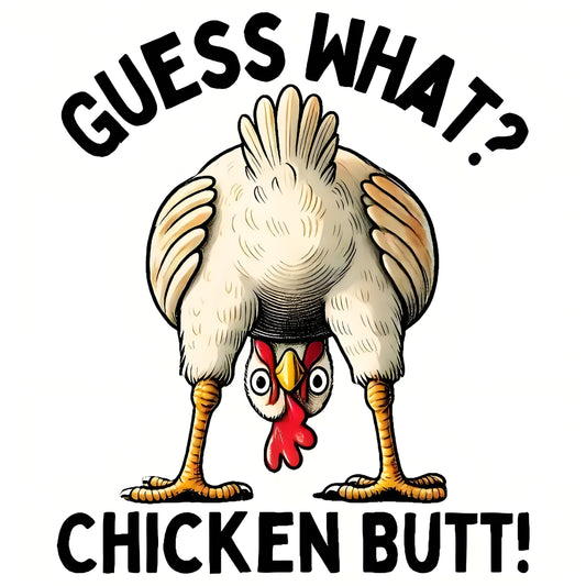 Humorous Chicken Butt Iron-On Transfer