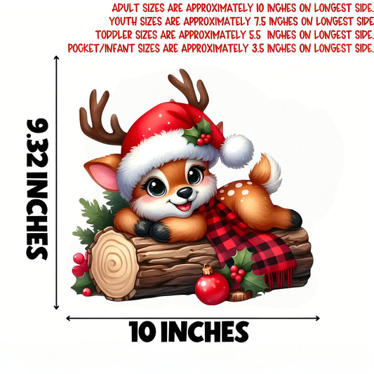 Christmas reindeer pattern heat transfer sticker