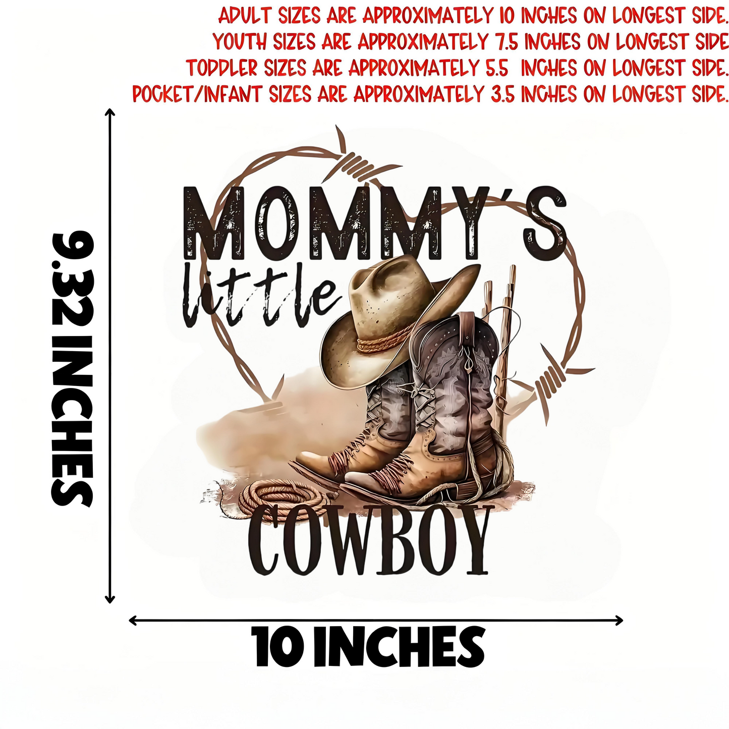 Western Cow Boy Iron-On Transfers