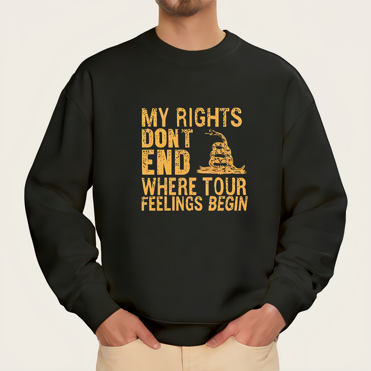 "MY RIGHTS DON’T END WHERE YOUR FEELINGS BEGIN" iron-on transfer