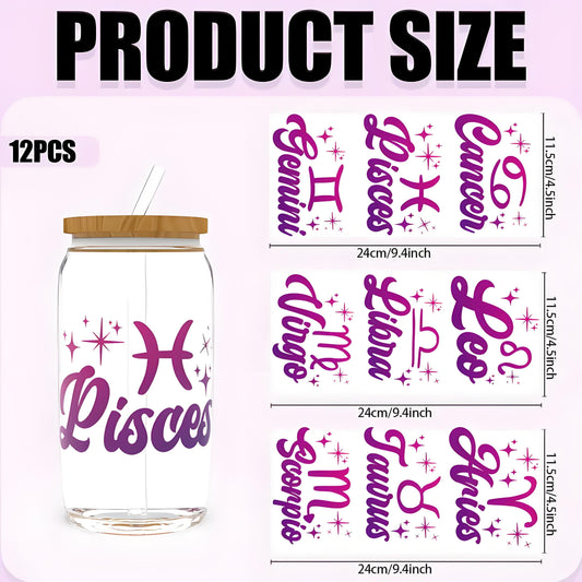 Zodiac animal design UV DTF transfer sticker