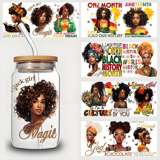 Cartoon Black Woman UV DTF Sticker
