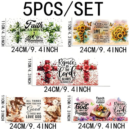 Religious 16 oz glass jar packaging transfer paper UV DTF high self-adhesive transfer paper