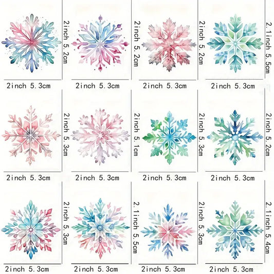 （12PCS/SET）UV DTF Vinyl Snowflake Stickers