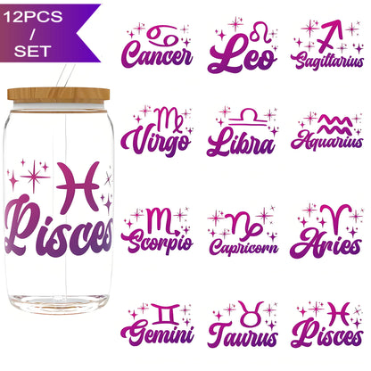 Zodiac animal design UV DTF transfer sticker