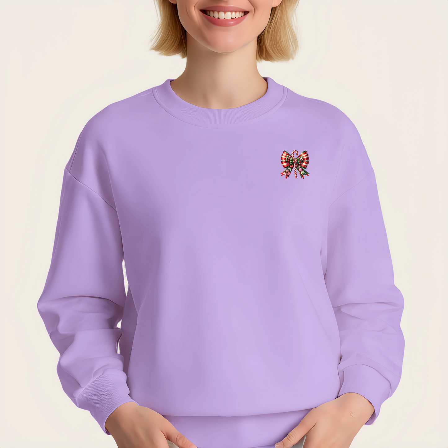 Christmas candy bow iron transfer stickers