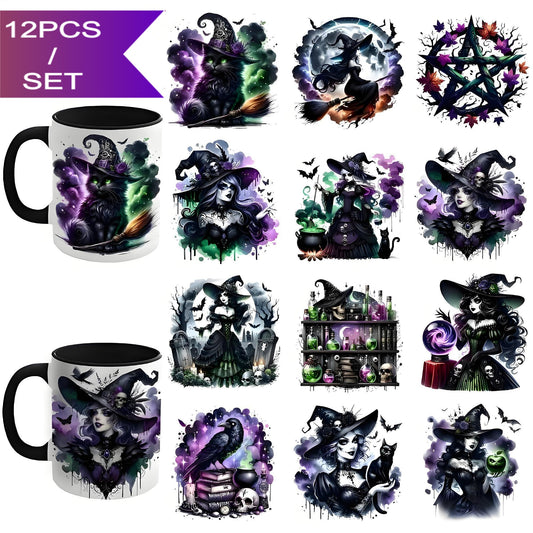 （12PCS/SET）Gothic Witch DIY UV Transfer Paper Set