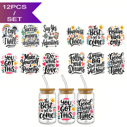 Positive Inspirational Quote UV DTF Mug Sticker