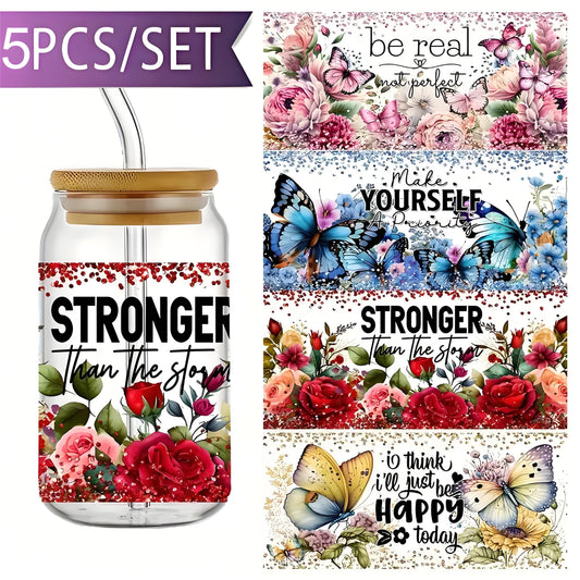 Postive UV DTF cup packaging decal printing sticker DTF transfer sticker 16 oz glass jar packaging