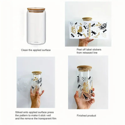 Dog UV DTF Transfer Paper Libbey Tumbler DIY Packaging Transfer Paper for 16 oz Tumbler Waterproof Transfer Paper Bottle
