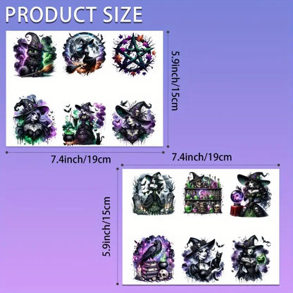 （12PCS/SET）Gothic Witch DIY UV Transfer Paper Set