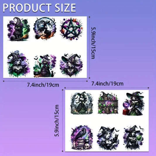（12PCS/SET）Gothic Witch DIY UV Transfer Paper Set