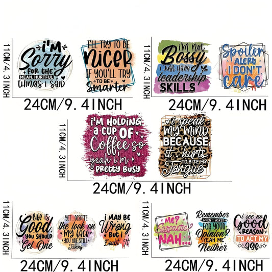 YVINNDY Watercolor Inspirational Quotes - 16oz UV DTF High Adhesion Self-Adhesive Stickers