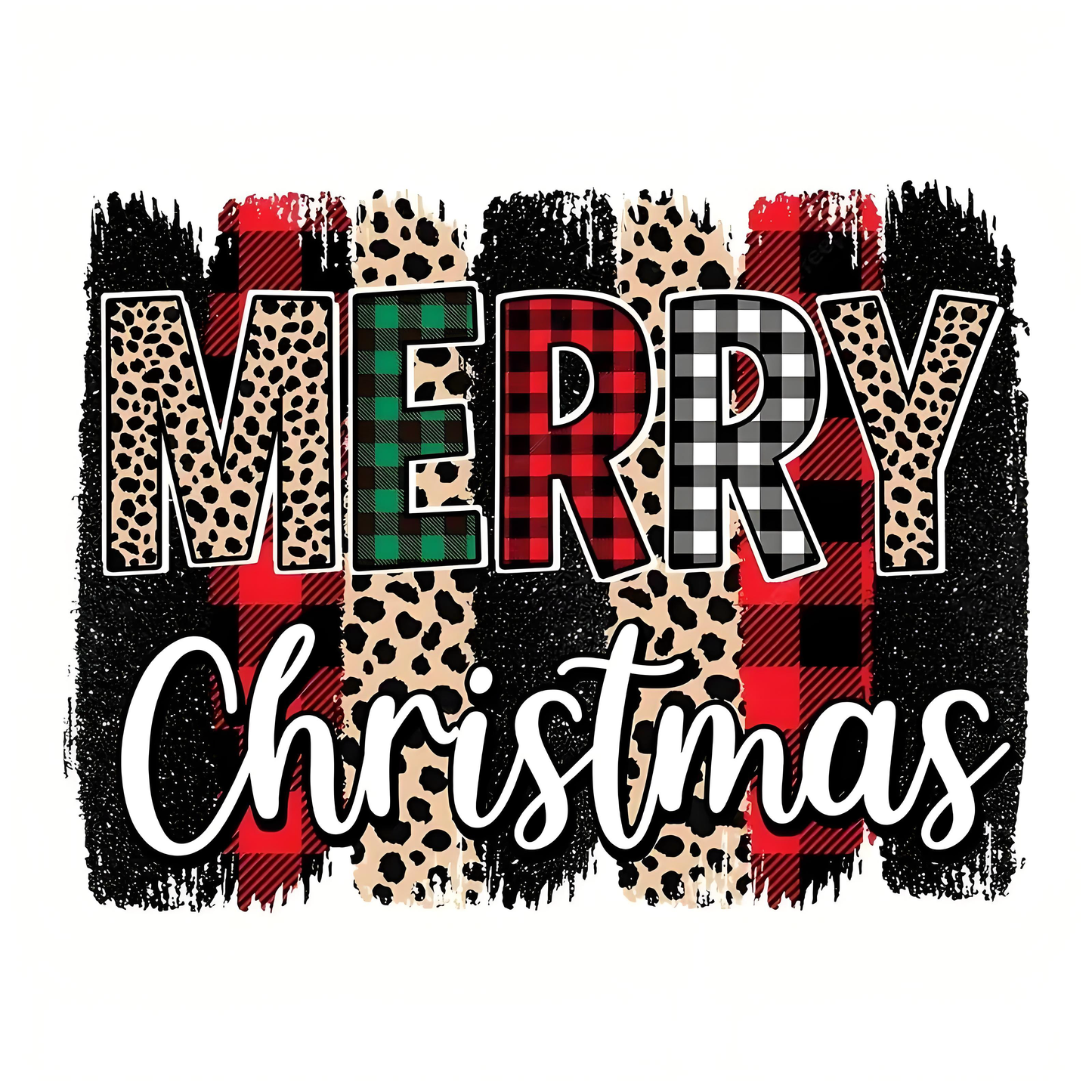 Christmas Colorful Patchwork Letter Hot Transfer Stickers