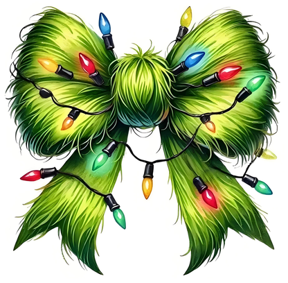 Green Christmas Bow Heat Transfer Sticker